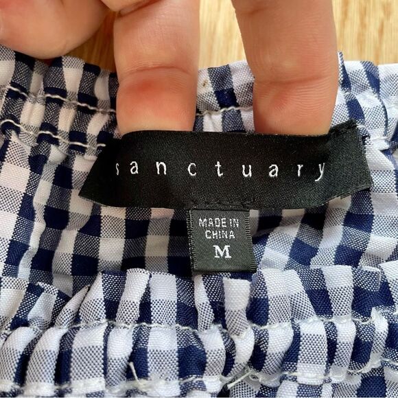 Sanctuary Claire Cotton Tie-Hem Gingham Top - Size: Medium - Picture 4 of 9